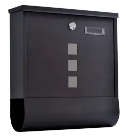 skrzynka-na-listy-hans-czarna-z-gazetnikiem