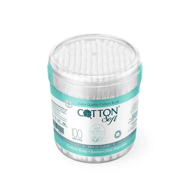 COTTON SOFT – 100% BAWEŁNA, PATYCZKI KOSMETYCZNE, 100 SZT