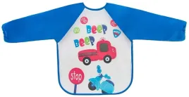 bocioland-ceratkowy-sliniak-fartuszek-z-rekawami-dla-dziecka-autko-straz
