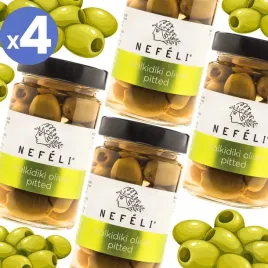 4x-greckie-oliwki-zielone-halkidiki-bez-pestek-bez-konserwantow-295g-nefeli