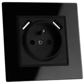 gniazdo-z-bolcem-szklane-pojedyncze-czarne-2x-usb