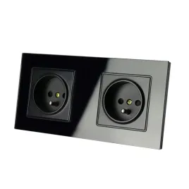 gniazdo-gniazdko-szklane-szklo-czarne-podwojne