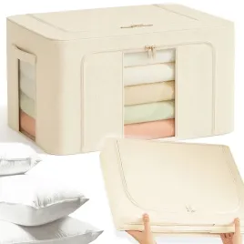 organizer-pojemnik-ze-stelazem-66l-bezowy-torba-na-ubrania-zabawki-posciel