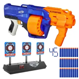 pistolet-karabin-nerf-surgefire-tarcza-i-strzalki