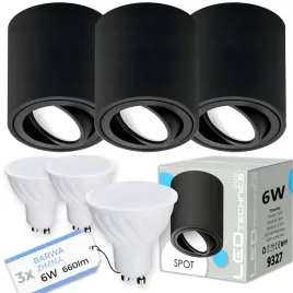 3x-spot-oprawa-natynkowa-halogenowa-tuba-ruchoma-gu10-6w-zimna-zarowka-led