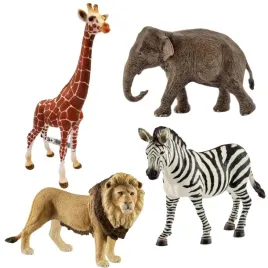 schleich-figurki-zestaw-zyrafa-17007-slon-17001-zebra-17094-lew-17107