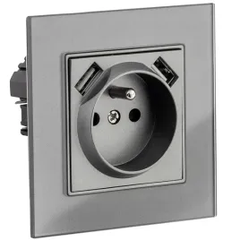 gniazdo-z-bolcem-szklane-pojedyncze-szare-2x-usb