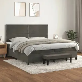 vidaxl-lozko-kontynentalne-z-materacem-ciemnoszary-aksamit-200x200cm