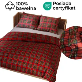 komplet-poscieli-220x200cm-czerwona-krata-2x70x80cm-bawelna-satynowa