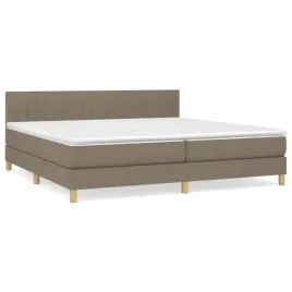 vidaxl-lozko-kontynentalne-z-materacem-taupe-tkanina-200x200-cm