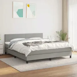 vidaxl-lozko-kontynentalne-z-materacem-jasnoszare-tkanina-160x200-cm
