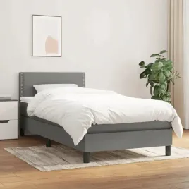 vidaxl-lozko-kontynentalne-z-materacem-ciemnoszara-tkanina-90x190-cm