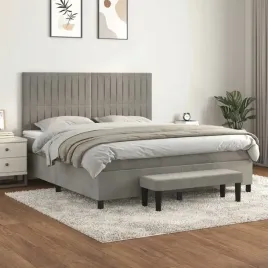 vidaxl-lozko-kontynentalne-z-materacem-jasnoszare-180x200cm-aksamit