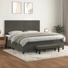 vidaxl-lozko-kontynentalne-z-materacem-ciemnoszary-aksamit-200x200cm