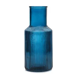 wazon-tolle-szklany-prazkowany-granatowy-10x22-cm-homla