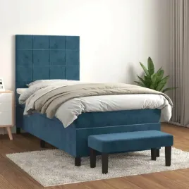 vidaxl-lozko-kontynentalne-z-materacem-niebieskie-aksamit-90x190-cm