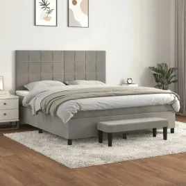 vidaxl-lozko-kontynentalne-z-materacem-jasnoszare-160x200cm-aksamit