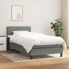 vidaxl-lozko-kontynentalne-z-materacem-ciemnoszara-tkanina-90x200-cm