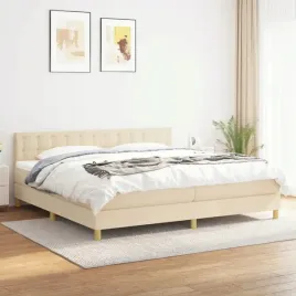 vidaxl-lozko-kontynentalne-z-materacem-kremowe-tkanina-200x200-cm