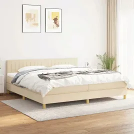vidaxl-lozko-kontynentalne-z-materacem-kremowe-tkanina-200x200-cm
