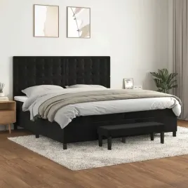 vidaxl-lozko-kontynentalne-z-materacem-czarne-aksamit-200x200-cm