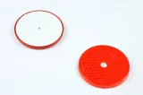 odblask-okragly-czerwony-z-otworem-75mm-stan-nowy