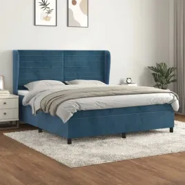 vidaxl-lozko-kontynentalne-z-materacem-ciemnoniebieskie-160x200-cm
