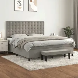 vidaxl-lozko-kontynentalne-z-materacem-jasnoszare-180x200cm-aksamit