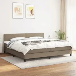 vidaxl-lozko-kontynentalne-z-materacem-taupe-tkanina-200x200-cm