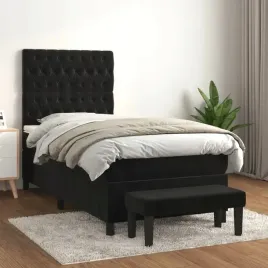 vidaxl-lozko-kontynentalne-z-materacem-czarne-aksamit-100x200-cm