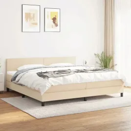 vidaxl-lozko-kontynentalne-z-materacem-kremowe-tkanina-200x200-cm