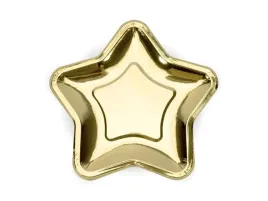 partydeco-talerzyki-papierowe-gwiazdka-zloty-23cm-6-szt
