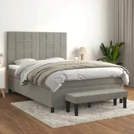 vidaxl-lozko-kontynentalne-z-materacem-jasnoszare-aksamit-140x190cm