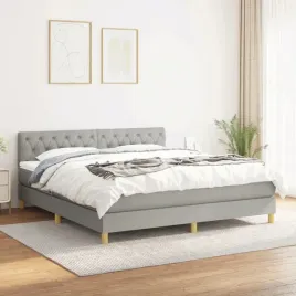 vidaxl-lozko-kontynentalne-z-materacem-jasnoszare-tkanina-160x200-cm