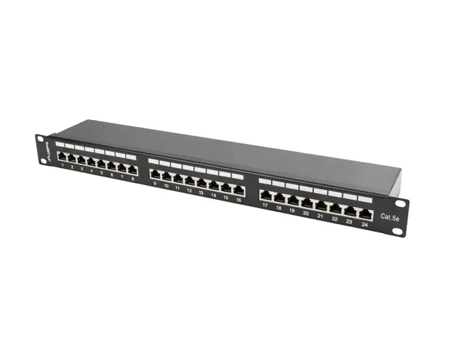 lanberg-patch-panel-24-port-1u-kat-5e-ftp-czarny-stan-nowy