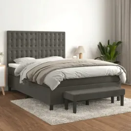 vidaxl-lozko-kontynentalne-z-materacem-ciemnoszare-140x200cm-aksamit