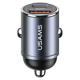 ladowarka-samochodowa-usams-c38-usb-a-usb-c-30w-pd-stalowa-szybka-ladowanie
