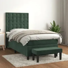 vidaxl-lozko-kontynentalne-z-materacem-zielone-aksamit-80x200-cm