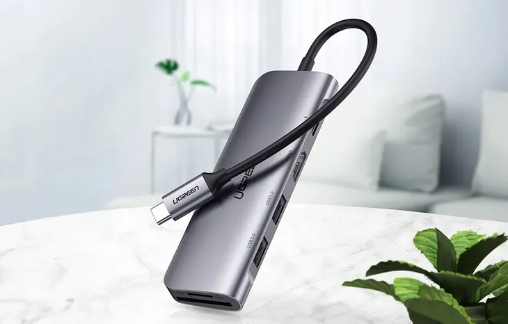 adapter-ugreen-cm195-hub-usb-c-do-hdmi-2xusb-a-3-0-sd-tf-pd-interfejs-usb-3-0-usb-typ-c