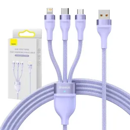 kabel-usb-3w1-baseus-flash-ii-usb-c-micro-usb-lightning-66w-1-2m-fioletowy