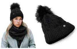 ciepla-czapka-damska-zimowa-wywijana-z-pomponem-polarem-polska-produkcja