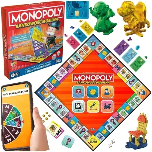 MONOPOLY BANKOWOŚĆ MOBILNA GRA EKONOMICZNA PLANSZOWA WERSJA POLSKA HASBRO