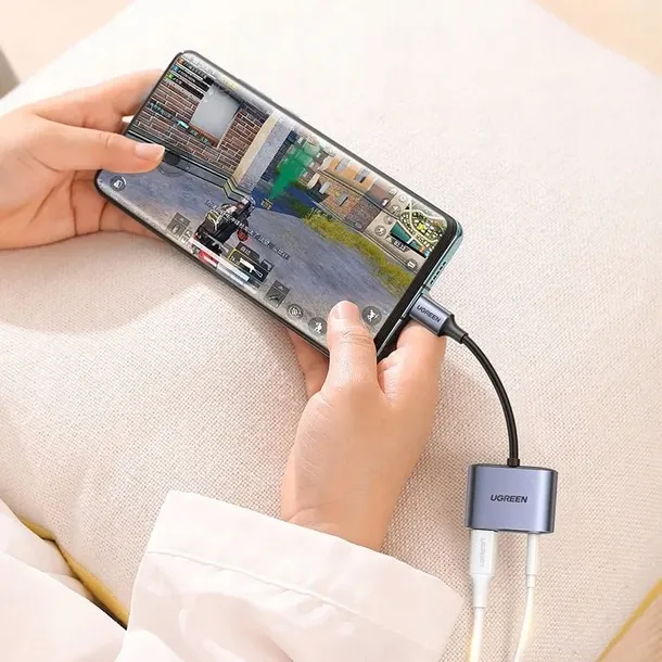 adapter-przejsciowka-audio-usb-c-usb-c-mini-jack-3-5mm-szary-ugreen-stan-nowy-stan-opakowania-oryginalne
