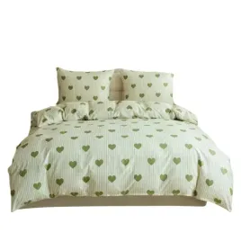 komplet-poscieli-dwuosobowej-160x200-2-70x80-posciel-serduszka-2-zielony