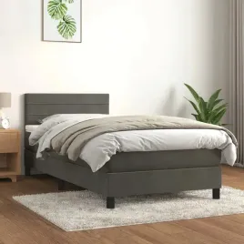 vidaxl-lozko-kontynentalne-z-materacem-ciemnoszary-aksamit-90x200-cm