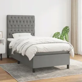 vidaxl-lozko-kontynentalne-z-materacem-ciemnoszara-tkanina-100x200-cm
