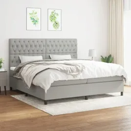 vidaxl-lozko-kontynentalne-z-materacem-jasnoszare-tkanina-200x200-cm
