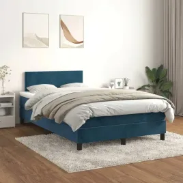 vidaxl-lozko-kontynentalne-z-materacem-ciemnoniebieskie-120x200-cm