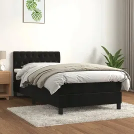 vidaxl-lozko-kontynentalne-z-materacem-czarne-aksamit-90x200-cm