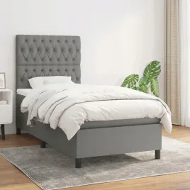 vidaxl-lozko-kontynentalne-z-materacem-ciemnoszara-tkanina-90x190-cm